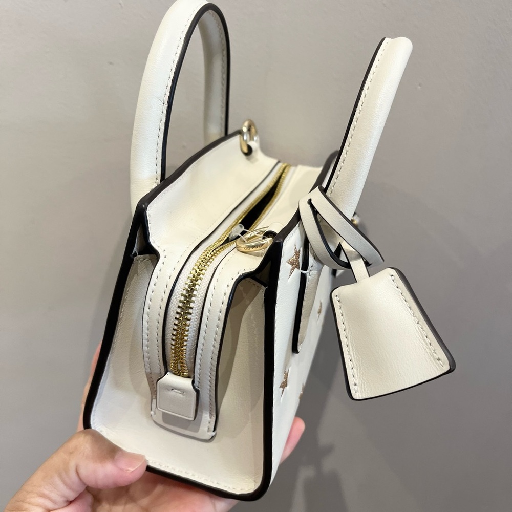 Coach White Mini Satchel with Gold Star Accents - Picture 6 of 8
